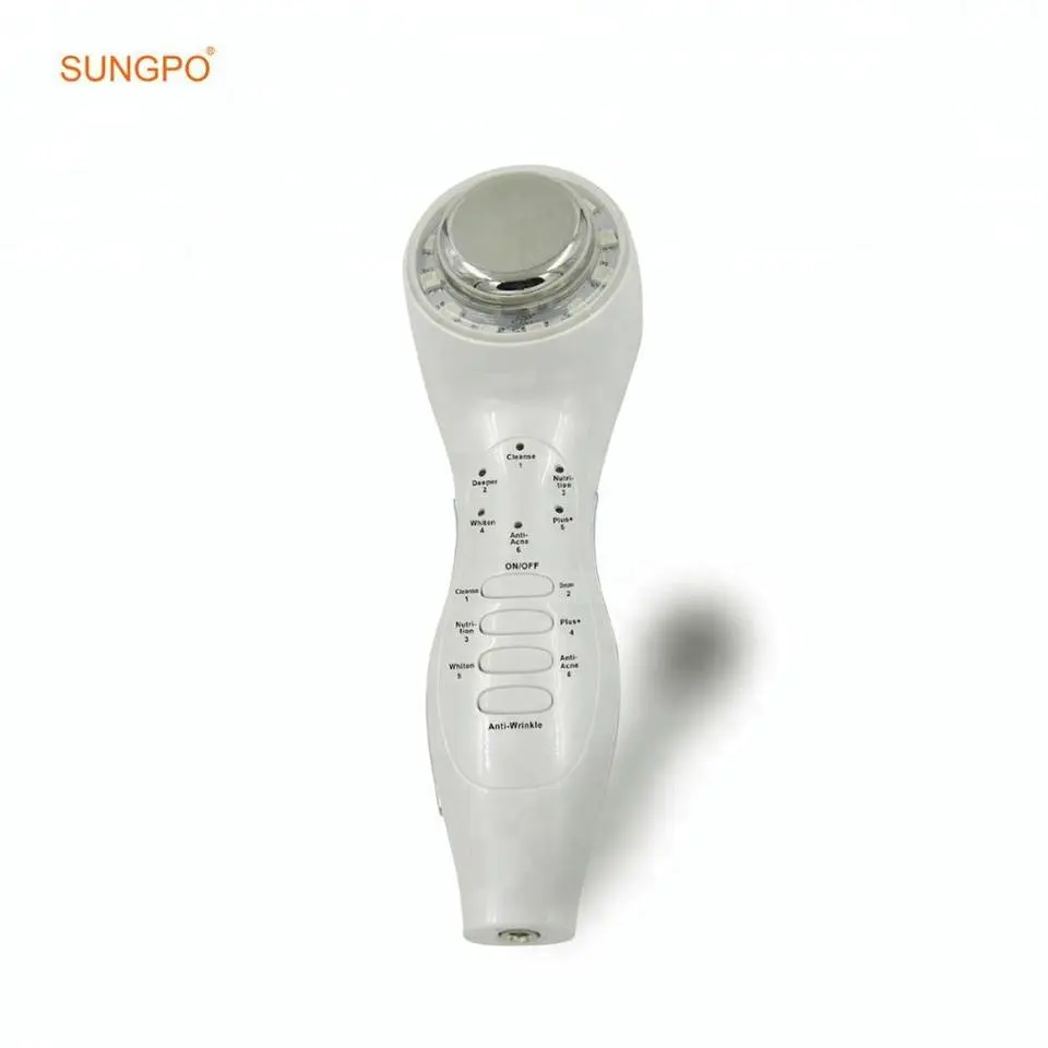 SUNGPO Portable Facial Cleansing Brush Ultrasonic IONS Multifunctional Beauty Instrument Color Photon LED Skin Rejuvenation